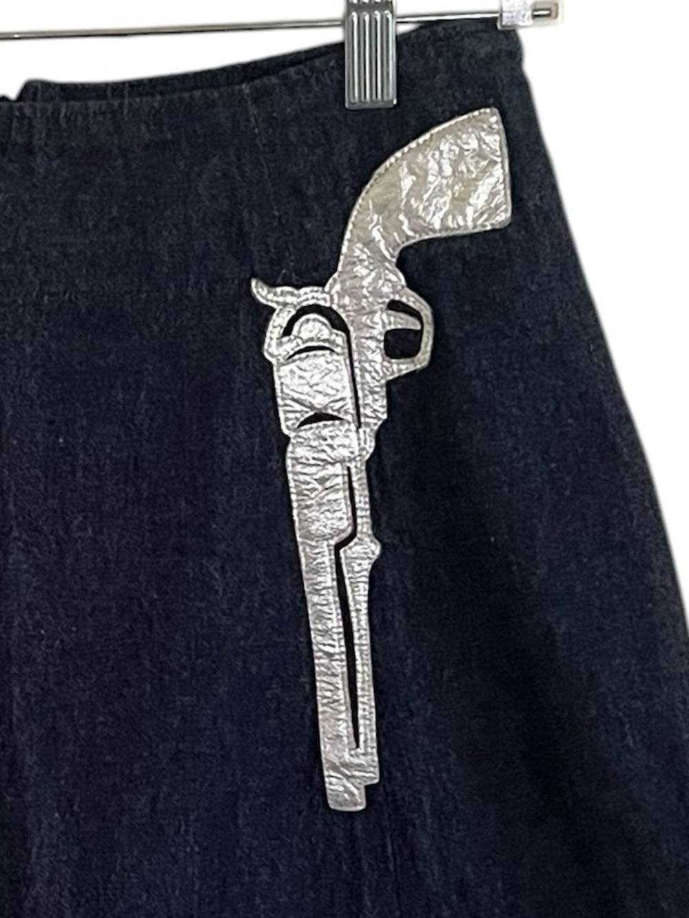 Lorna Leedy Fancy Pony Land Blue Denim Gun Pencil Skirt Small - Picture 3 of 6
